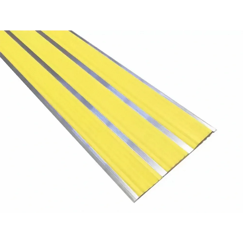 Алюминиевая полоса с 3-мя резиновыми вставками, 2000 мм, цвет вставки: желтый