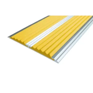 Алюминиевая полоса с 2-мя резиновыми вставками, 1330 мм, цвет вставки: желтый