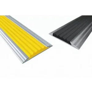 Алюминиевая полоса с резиновой вставкой, 3000 мм, цвет вставки: желтый